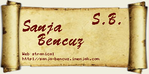 Sanja Bencuz vizit kartica